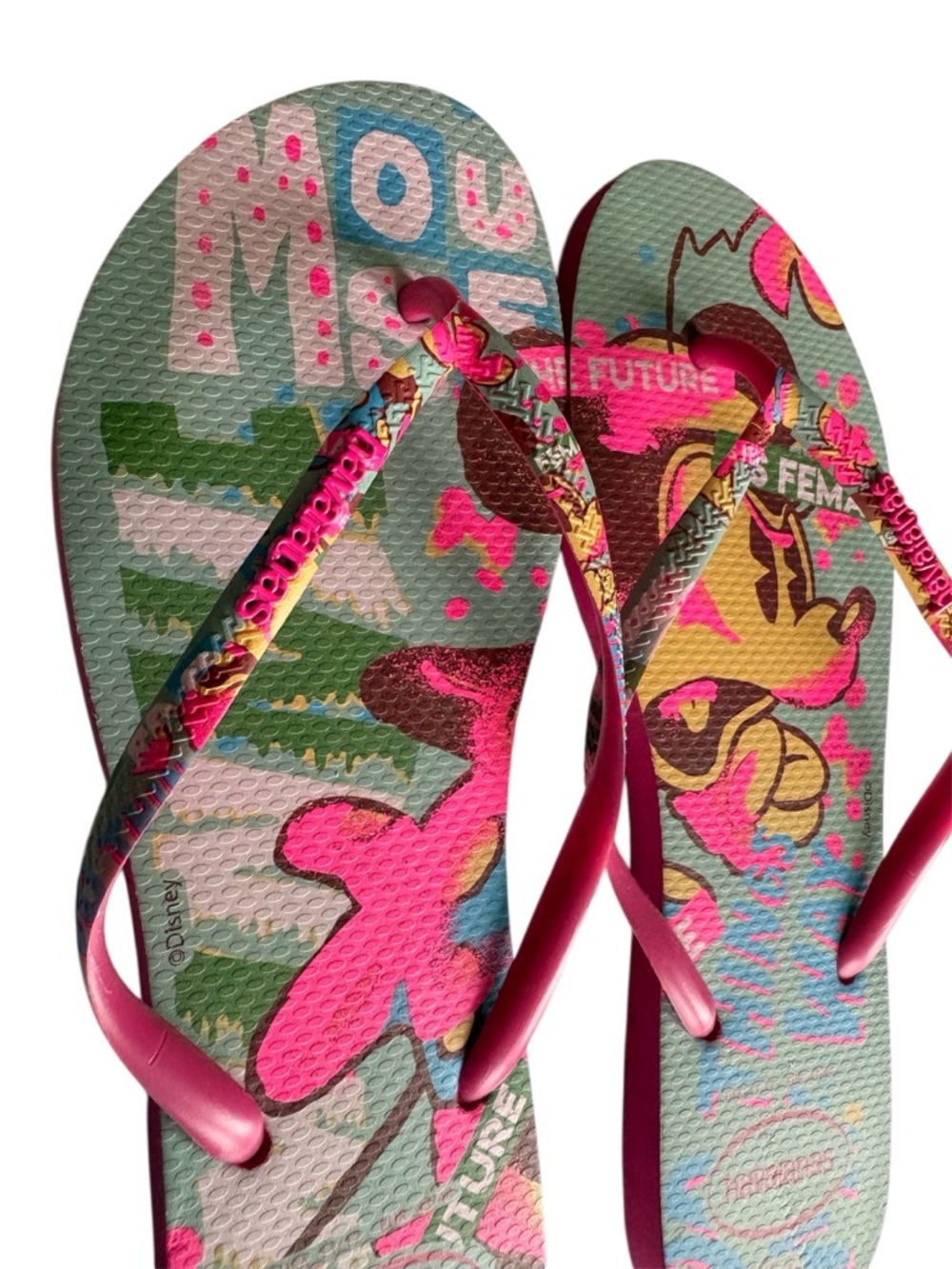 🔴 Havaianas Disney Minnie Mouse "The Future Is Female" Flip Flops 11/12 NWOT - Picture 5 of 6